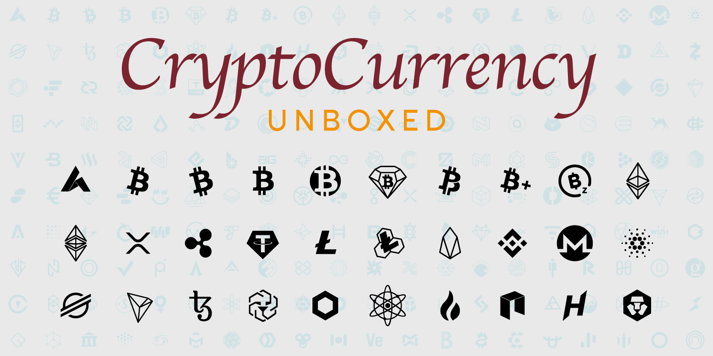 Пример шрифта Cryptocurrency Unboxed